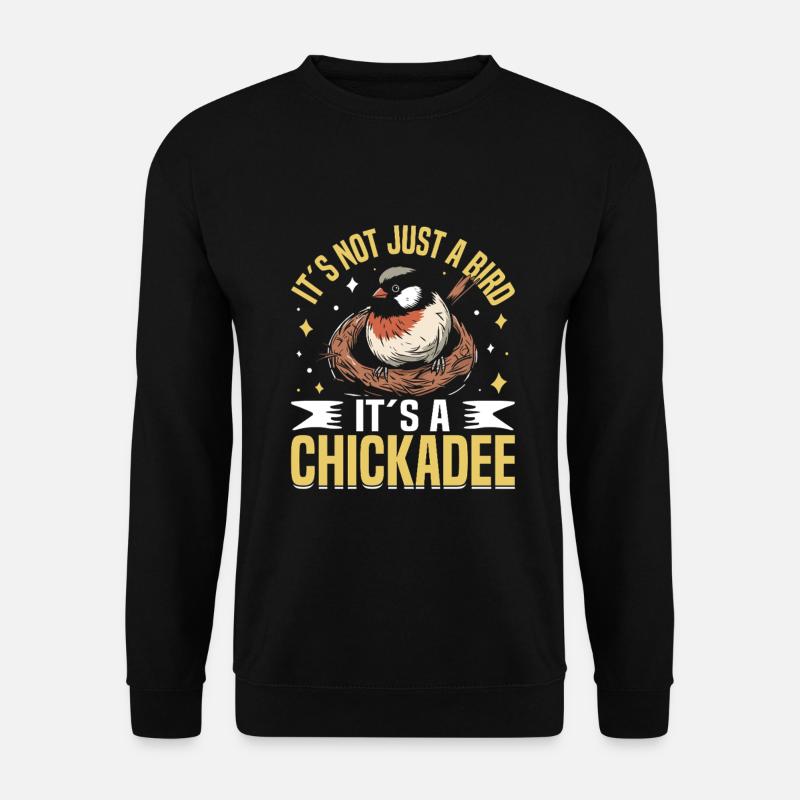  Chickadee Birding Bird Watching Stuffed Animal - Unisex Sweatshirt - black