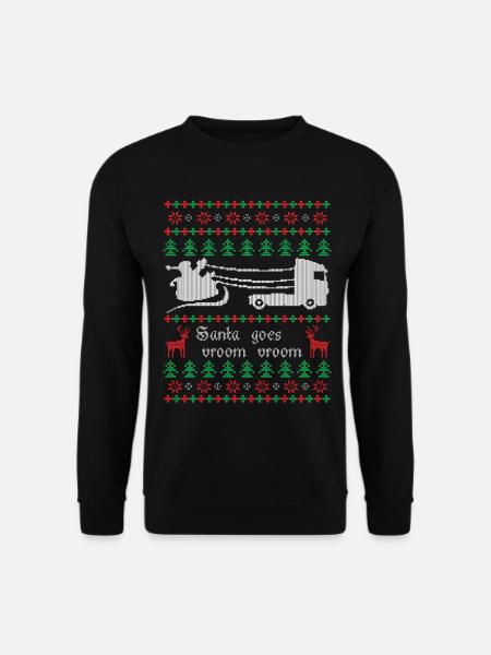 Ugly Christmas Santa Truck Fahrer Weihnachten - Unisex Pullover - Schwarz
