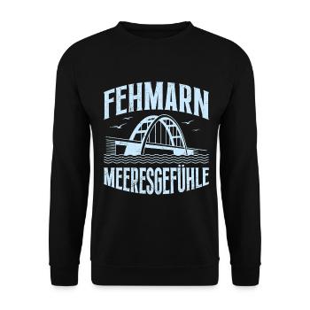 Baltic Sea Holidays FEHMARN SEA FEELINGS Fun - Unisex Sweatshirt - black - Front - Alina (178cm) & Michal (187cm)