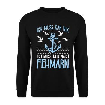 Vacances en mer Baltique N’EST PAS OBLIGÉ DE FAIRE QUOI QUE CE SOIT, IL SUFFIT D’ALLER À FEHMARN - Sweat-shirt Unisexe - noir - Devant - Alina (178cm) & Michal (187cm)