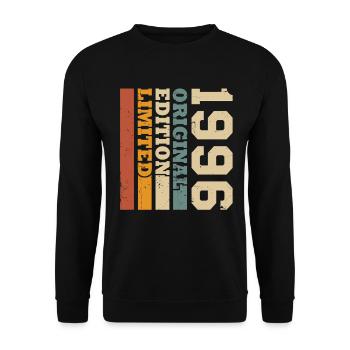 Original 1996 Vintage Vintage Birthday Retro - Unisex Sweatshirt - black - Front - Alina (178cm) & Michal (187cm)
