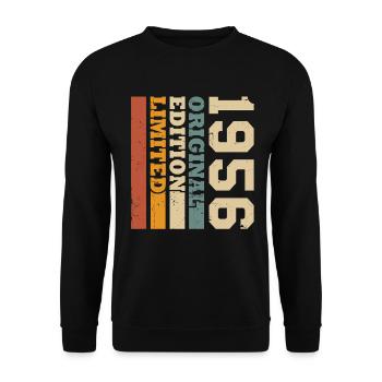 Original 1956 Vintage Vintage Birthday Retro - Unisex Sweatshirt - black - Front - Alina (178cm) & Michal (187cm)