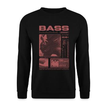 Bassgitarrenliebhaber Bassist Streetwear - Unisex Pullover - Schwarz - Vorne - Alina (178cm) & Michal (187cm)