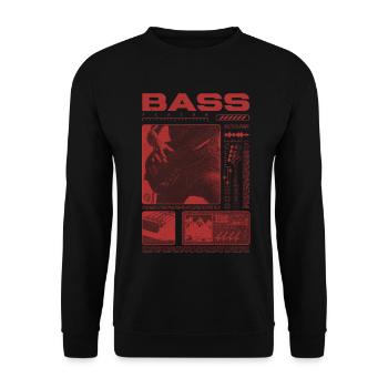 Bassgitarrenliebhaber Bassist Streetwear - Unisex Pullover - Schwarz - Vorne - Alina (178cm) & Michal (187cm)