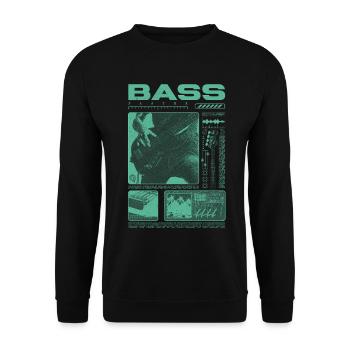 Bassgitarrenliebhaber Bassist Streetwear - Unisex Pullover - Schwarz - Vorne - Alina (178cm) & Michal (187cm)