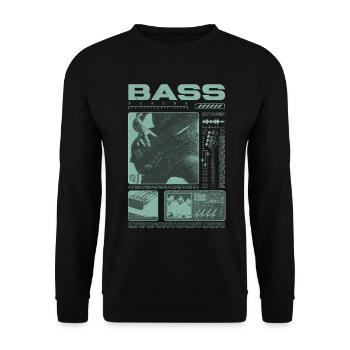 Bass Guitar Lover Bass Player Streetwear - Unisex Sweatshirt - black - Front - Alina (178cm) & Michal (187cm)