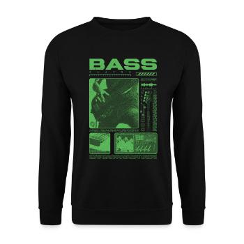 Bassgitarrenliebhaber Bassist Streetwear - Unisex Pullover - Schwarz - Vorne - Alina (178cm) & Michal (187cm)