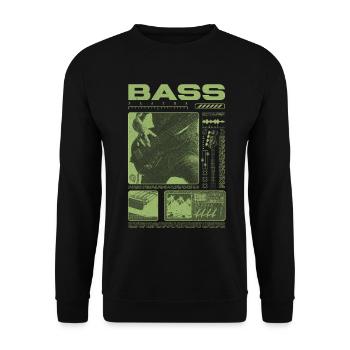 Bassgitarrenliebhaber Bassist Streetwear - Unisex Pullover - Schwarz - Vorne - Alina (178cm) & Michal (187cm)