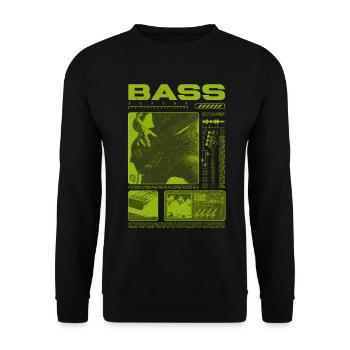Bass Guitar Lover Bass Player Streetwear - Unisex Sweatshirt - black - Front - Alina (178cm) & Michal (187cm)