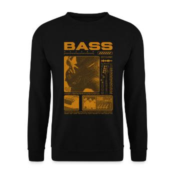 Bassgitarrenliebhaber Bassist Streetwear - Unisex Pullover - Schwarz - Vorne - Alina (178cm) & Michal (187cm)
