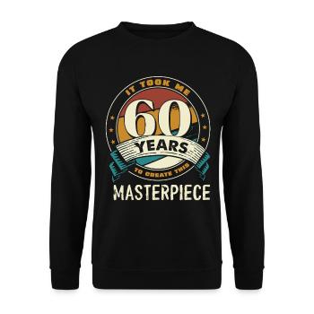 60 Years of Meisterwerk Badge - Unisex Sweatshirt - black - Front - Alina (178cm) & Michal (187cm)
