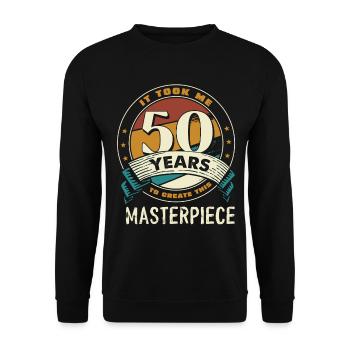 50 Years Masterpiece Anniversary Emblem - Unisex Sweatshirt - black - Front - Alina (178cm) & Michal (187cm)