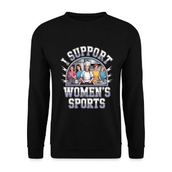 I Support Women's Sports Unwearable Bootleg - Unisex Sweatshirt - black - Front - Alina (178cm) & Michal (187cm)