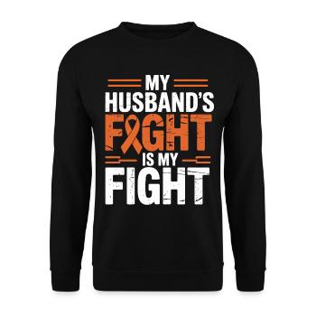 My Husband's Fight Support - Unisex Sweatshirt - black - Front - Alina (178cm) & Michal (187cm)
