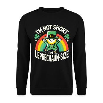 Ich bin nicht klein, ich bin Leprechaun-Größe Rainbow St. - Unisex Pullover - Schwarz - Vorne - Alina (178cm) & Michal (187cm)