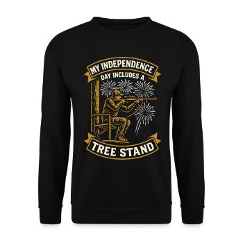 My Independence Day Includes A Tree Stand Hunting - Unisex Sweatshirt - black - Front - Alina (178cm) & Michal (187cm)