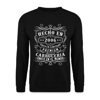 2006 Vintage Retro Birthday Gift - Unisex Sweatshirt - black - Front - Alina (178cm) & Michal (187cm)