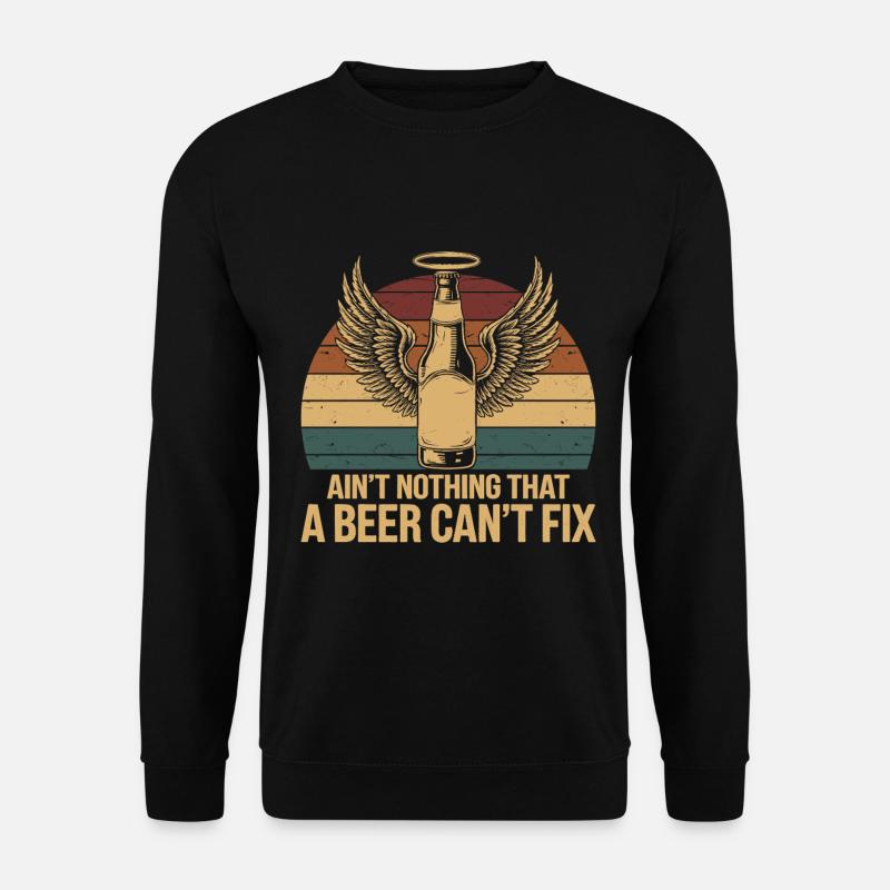 Winged Beer Fix Retro Design - Unisex Sweatshirt - black