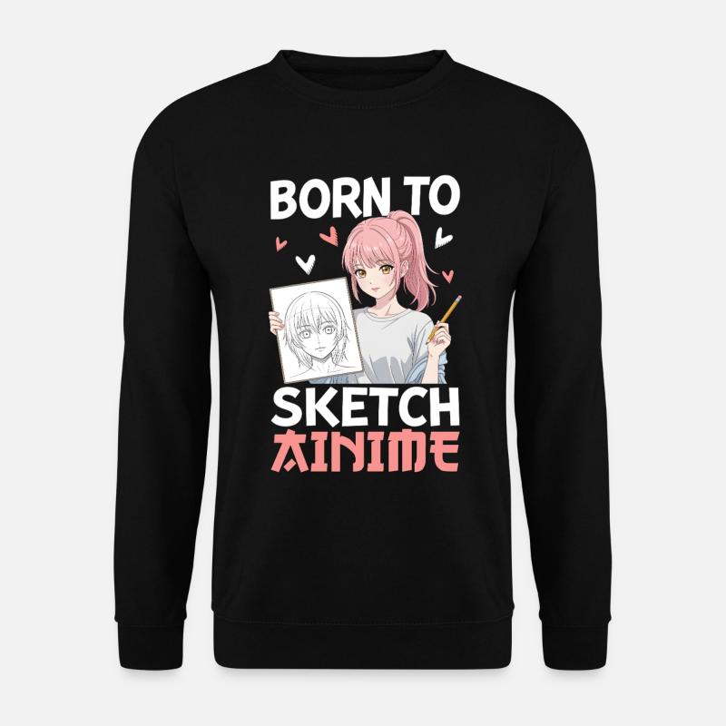 Né pour dessiner des animes - Sweat-shirt Unisexe - noir