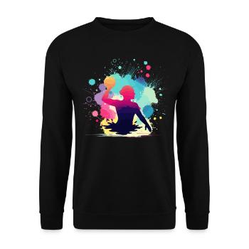Femme de water-polo, joueuse de water-polo, sport de water-polo - Sweat-shirt Unisexe - noir - Devant - Alina (178cm) & Michal (187cm)