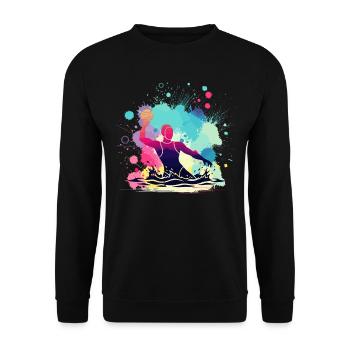 Water polo woman, water polo player, water polo sport - Unisex Sweatshirt - black - Front - Alina (178cm) & Michal (187cm)