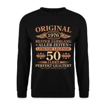1976 Millésime parfaitement maturé 50e anniversaire - Sweat-shirt Unisexe - noir - Devant - Alina (178cm) & Michal (187cm)