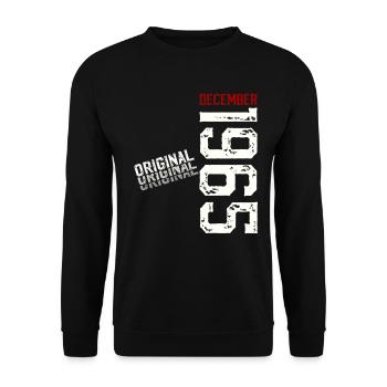 60. Geburtstag Original Dezember Jahrgang 1965 - Unisex Pullover - Schwarz - Vorne - Alina (178cm) & Michal (187cm)