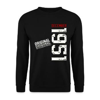 74th Birthday Original December Born 1951 - Unisex Sweatshirt - black - Front - Alina (178cm) & Michal (187cm)