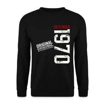 55e anniversaire Original Décembre Né en 1970 - Sweat-shirt Unisexe - noir - Devant - Alina (178cm) & Michal (187cm)