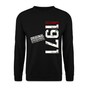 54e anniversaire Original décembre Né en 1971 - Sweat-shirt Unisexe - noir - Devant - Alina (178cm) & Michal (187cm)