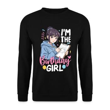 Je suis la fille d’anniversaire - Sweat-shirt Unisexe - noir - Devant - Alina (178cm) & Michal (187cm)