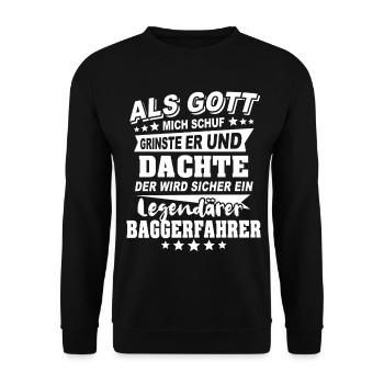Opérateur d’excavatrice - Sweat-shirt Unisexe - noir - Devant - Alina (178cm) & Michal (187cm)
