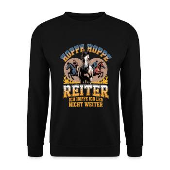 Hoppe Hoppe Reiter Y2K Bootleg - Unisex Sweatshirt - black - Front - Alina (178cm) & Michal (187cm)