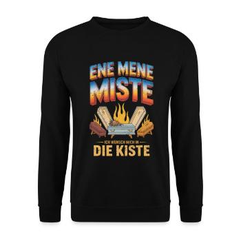 Ene mene muck ich wünsch mich In kiste bootleg - Sweat-shirt Unisexe - noir - Devant - Alina (178cm) & Michal (187cm)