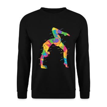 Gymnaste Gymnastique colorée Équilibre sur les mains Fille Gymnastique - Sweat-shirt Unisexe - noir - Devant - Alina (178cm) & Michal (187cm)