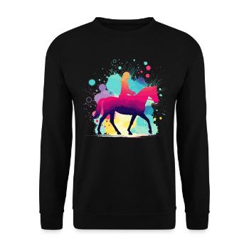 Cavalier, équitation, sports équestres, illustrations équestres - Sweat-shirt Unisexe - noir - Devant - Alina (178cm) & Michal (187cm)