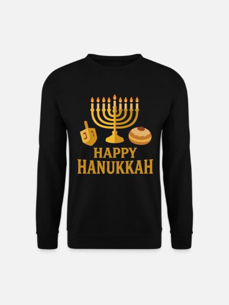 Menorah d’or : Joyeux Hanoukka - Sweat-shirt Unisexe - noir