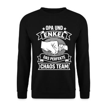 Grandpa and grandson the perfect chaos team - Unisex Sweatshirt - black - Front - Alina (178cm) & Michal (187cm)