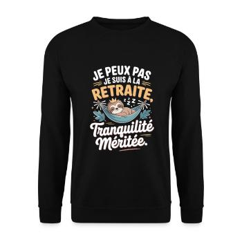 Ich kann nicht. Ich bin im Ruhestand. - Unisex Pullover - Schwarz - Vorne - Alina (178cm) & Michal (187cm)