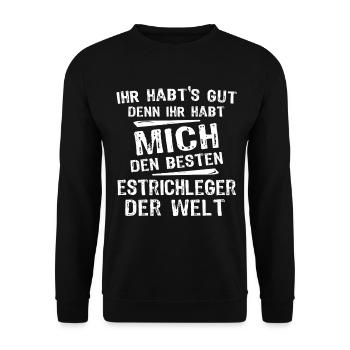 Screed layer - Unisex Sweatshirt - black - Front - Alina (178cm) & Michal (187cm)