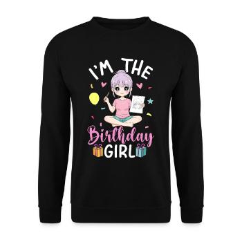 Je suis la fille d’anniversaire - Sweat-shirt Unisexe - noir - Devant - Alina (178cm) & Michal (187cm)