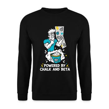 Powered By Chalk And Beta Climbing Fun - Unisex Sweatshirt - black - Front - Alina (178cm) & Michal (187cm)