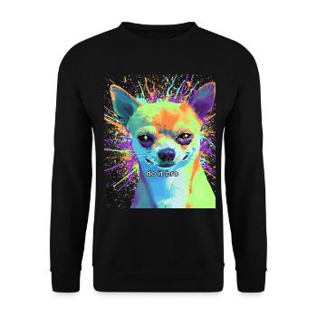 Pop Art Chihuahua « Do It Bro » - Sweat-shirt Unisexe - noir - Devant - Alina (178cm) & Michal (187cm)