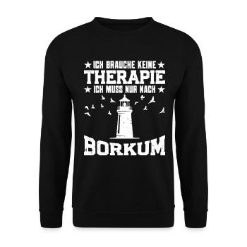 Borkumer N’A PAS BESOIN DE THÉRAPIE SEULEMENT APRÈS - Sweat-shirt Unisexe - noir - Devant - Alina (178cm) & Michal (187cm)