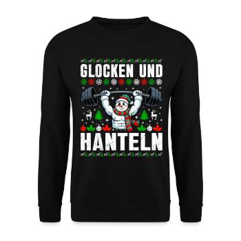Noël CLOCHES ET HALTÈRES Fun - Sweat-shirt Unisexe - noir - Devant - Alina (178cm) & Michal (187cm)