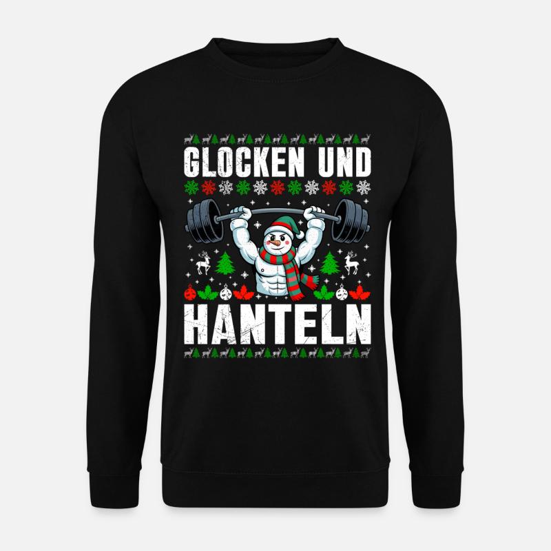 Christmas BELLS AND DUMBBELLS Fun - Unisex Sweatshirt - black