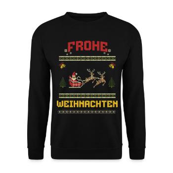 Joyeux Noël Design moche et drôle - Sweat-shirt Unisexe - noir - Devant - Alina (178cm) & Michal (187cm)