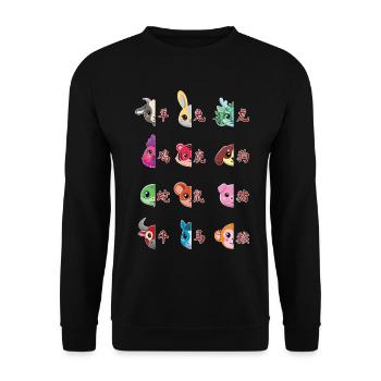 Chinese New Year Chinese Zodiac Animal Sign Kawaii - Unisex Sweatshirt - black - Front - Alina (178cm) & Michal (187cm)