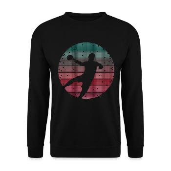 Handballspieler Retro Handballer Herren Handball - Unisex Pullover - Schwarz - Vorne - Alina (178cm) & Michal (187cm)