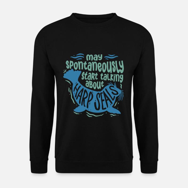 Sattelrobbe Robben - Unisex Pullover - Schwarz